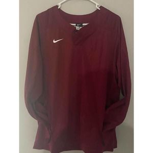 NIKE Baseball Vapor Maroon Pullover Wind Breaker Mesh Jacket